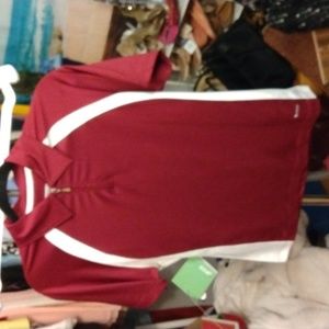 Women's 300 series red and white webtech golf shirt Sz small New